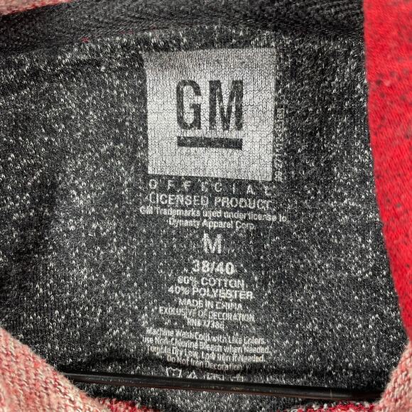 GM Chevrolet Hoodie Adult Medium 38/40 Distressed Gray/Red Drawstring Muscle Car - Picture 4 of 9